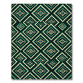 Deep Green Diamond Tribal Arrangement Rug
