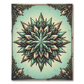 Vintage Teal and Bronze Star Mandala Rug