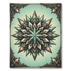 Vintage Teal and Bronze Star Mandala Rug