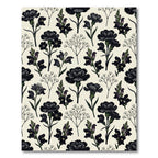 Dark Floral Branches Botanical Arrangement Rug