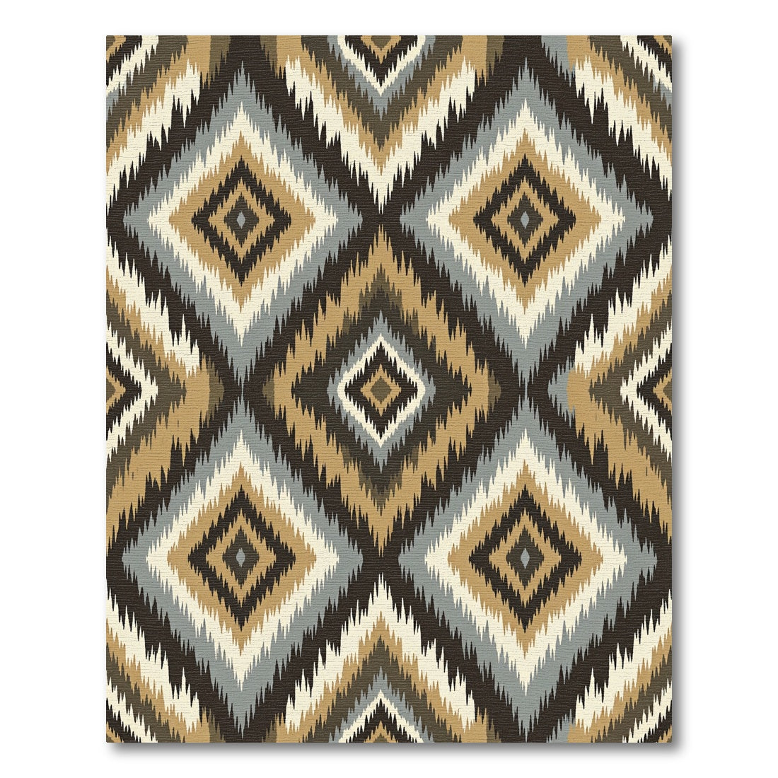 Earthy Diamond Zigzag Medallion Rug