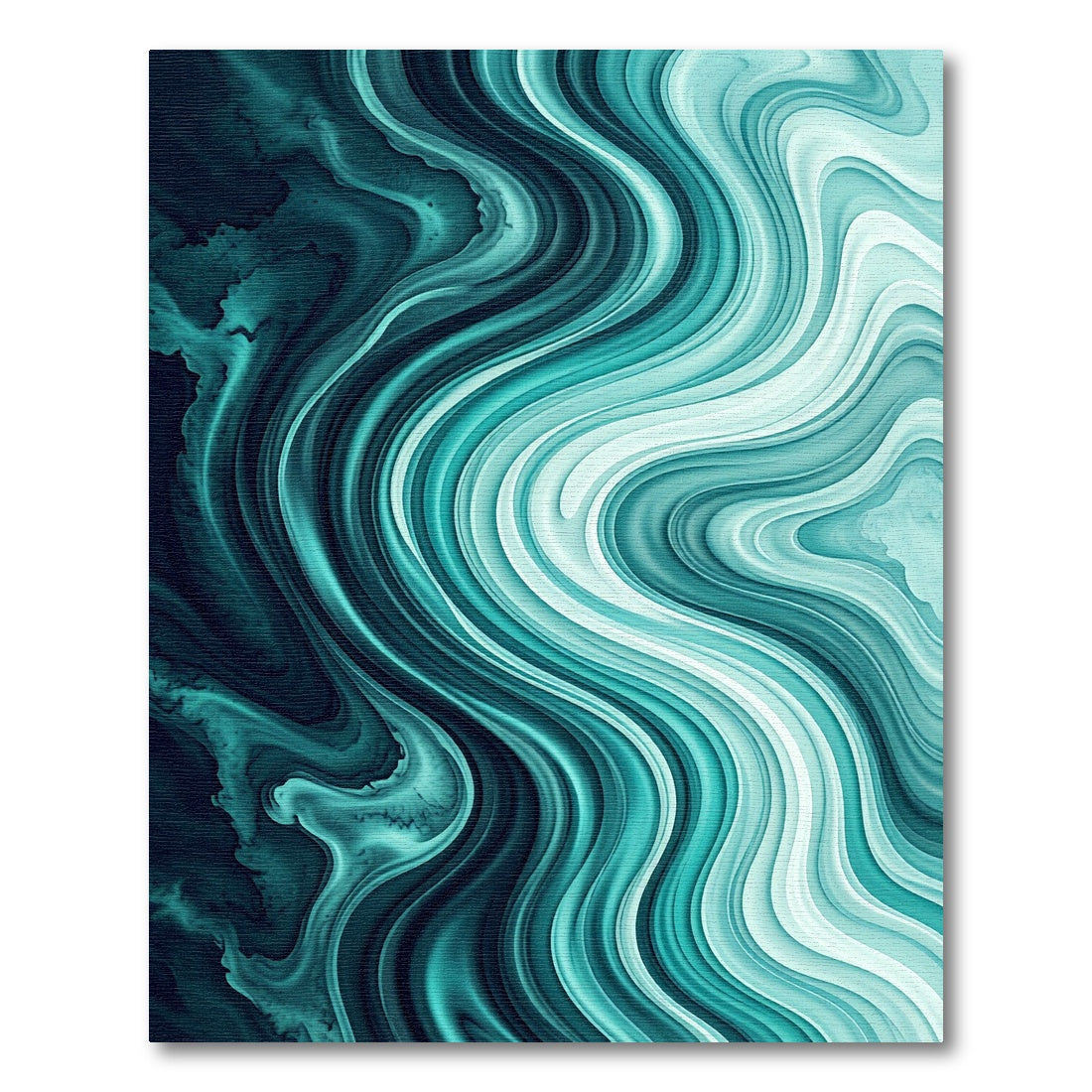 Deep Teal Ocean Swirl Rug