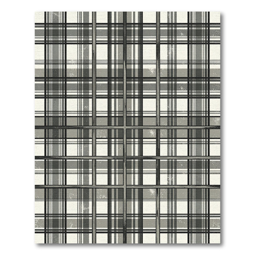 Modern Monochrome Plaid Grid Rug