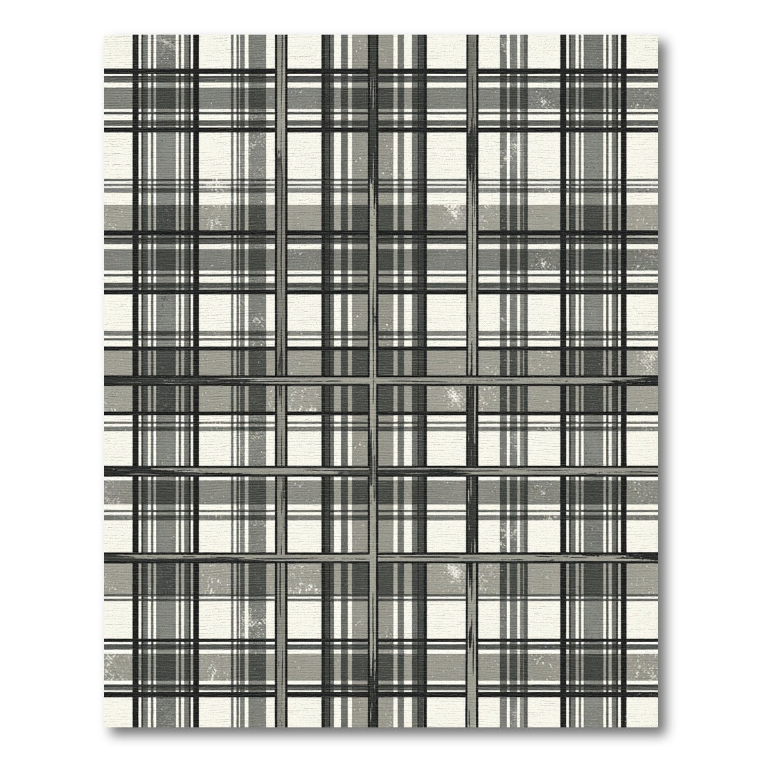 Modern Monochrome Plaid Grid Rug