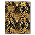 Golden Jaguar Leopard Wildlife Circles Rug