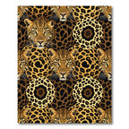 Golden Jaguar Leopard Wildlife Circles Rug
