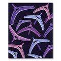 Violet Blue Boomerang Abstract Repetition Rug