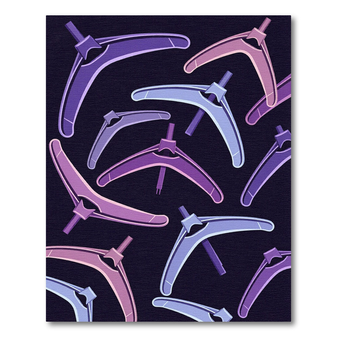 Violet Blue Boomerang Abstract Repetition Rug