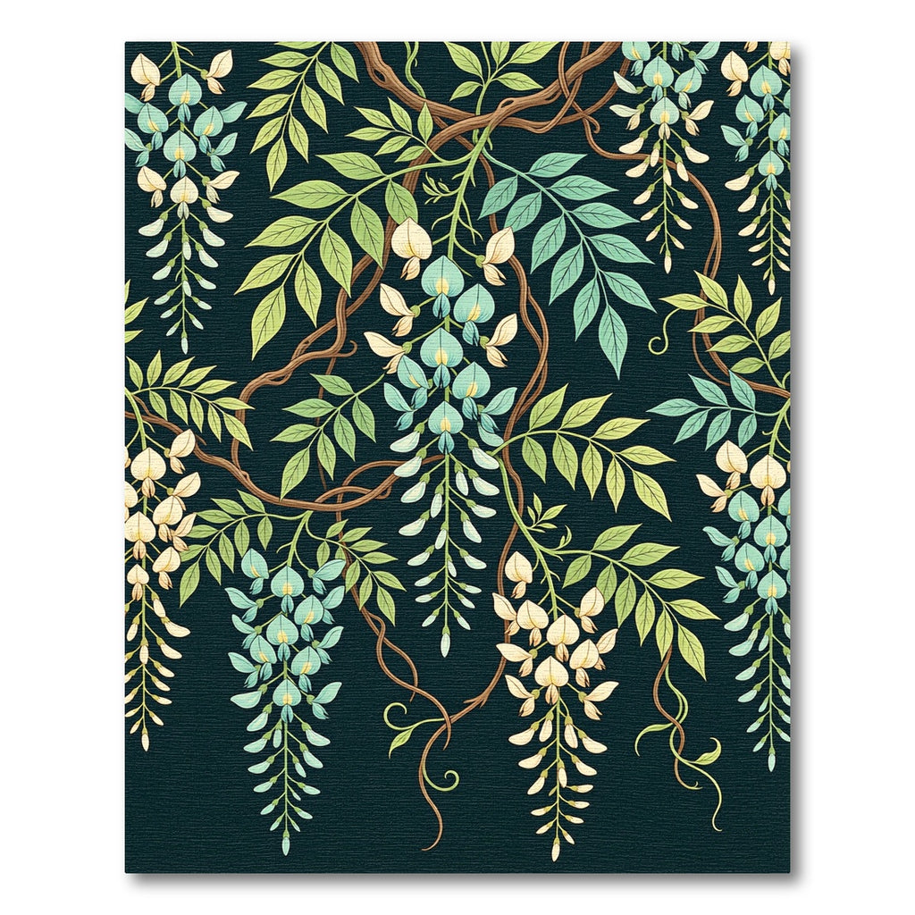 Ethereal Wisteria Cascading Botanical Art Rug