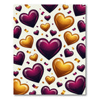 Amethyst Gold Heart Confetti Celebration Rug