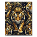 Golden Tiger Art Deco Geometric Rug