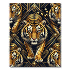 Golden Tiger Art Deco Geometric Rug