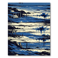 Coastal Blue Splatter Landscape Rug