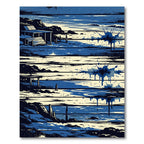 Coastal Blue Splatter Landscape Rug