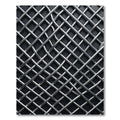 Industrial Metallic Silver Intersecting Grid Rug
