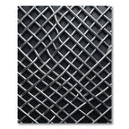 Industrial Metallic Silver Intersecting Grid Rug