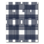 Deep Navy White Geometric Grid Rug