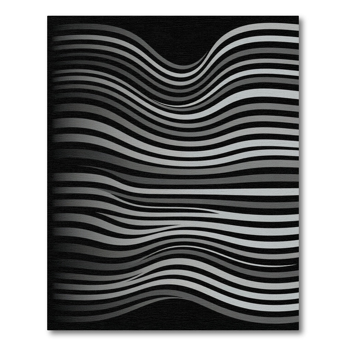 Monochromatic Gray Wave Illusion Rug