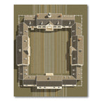 Architectural Linear Earthy Tone Composition Rug