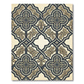 Ornate Teal Gold Clover Lattice Rug