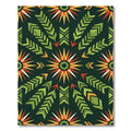 Green Red Yellow Sun Arrow Rug