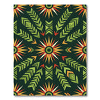 Green Red Yellow Sun Arrow Rug