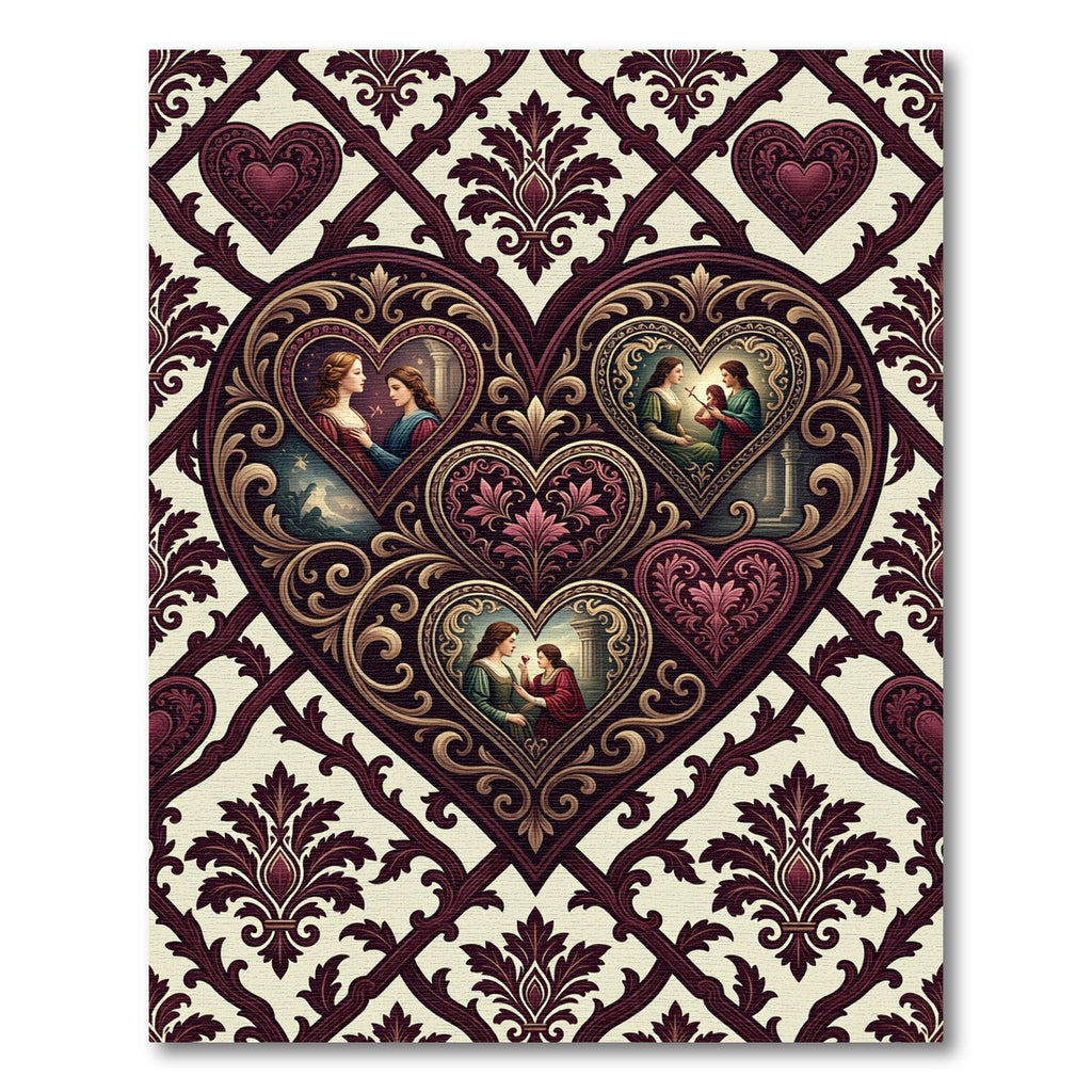 Ruby Valentine Heart Scenes Rug