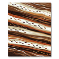 Earthy Toned Footprints Abstract Waves Rug