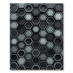 Chic Gray Hexagon Geometric Cluster Rug