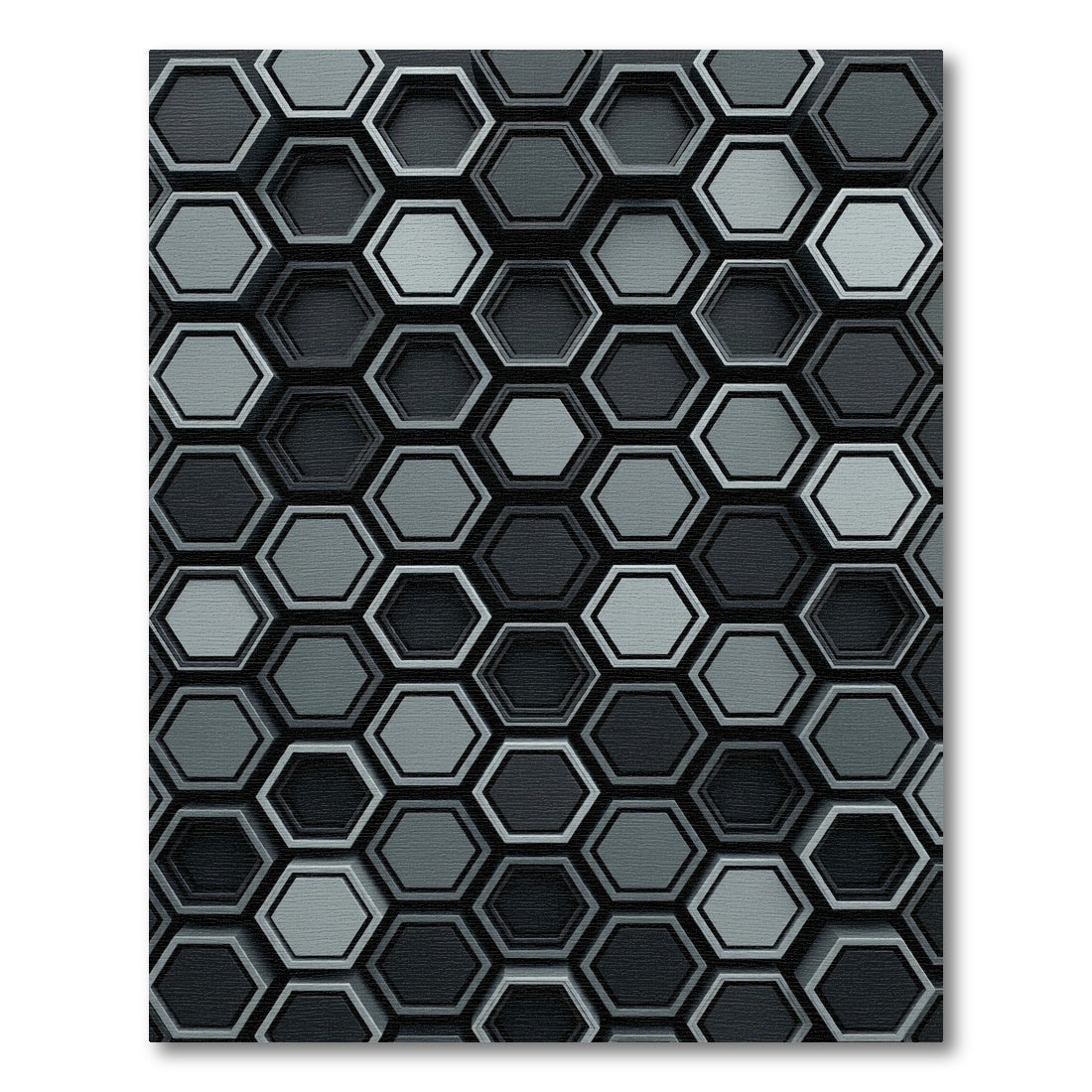 Chic Gray Hexagon Geometric Cluster Rug