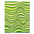 Vibrant Lime Green Wavy Stripe Rug