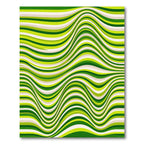 Vibrant Lime Green Wavy Stripe Rug