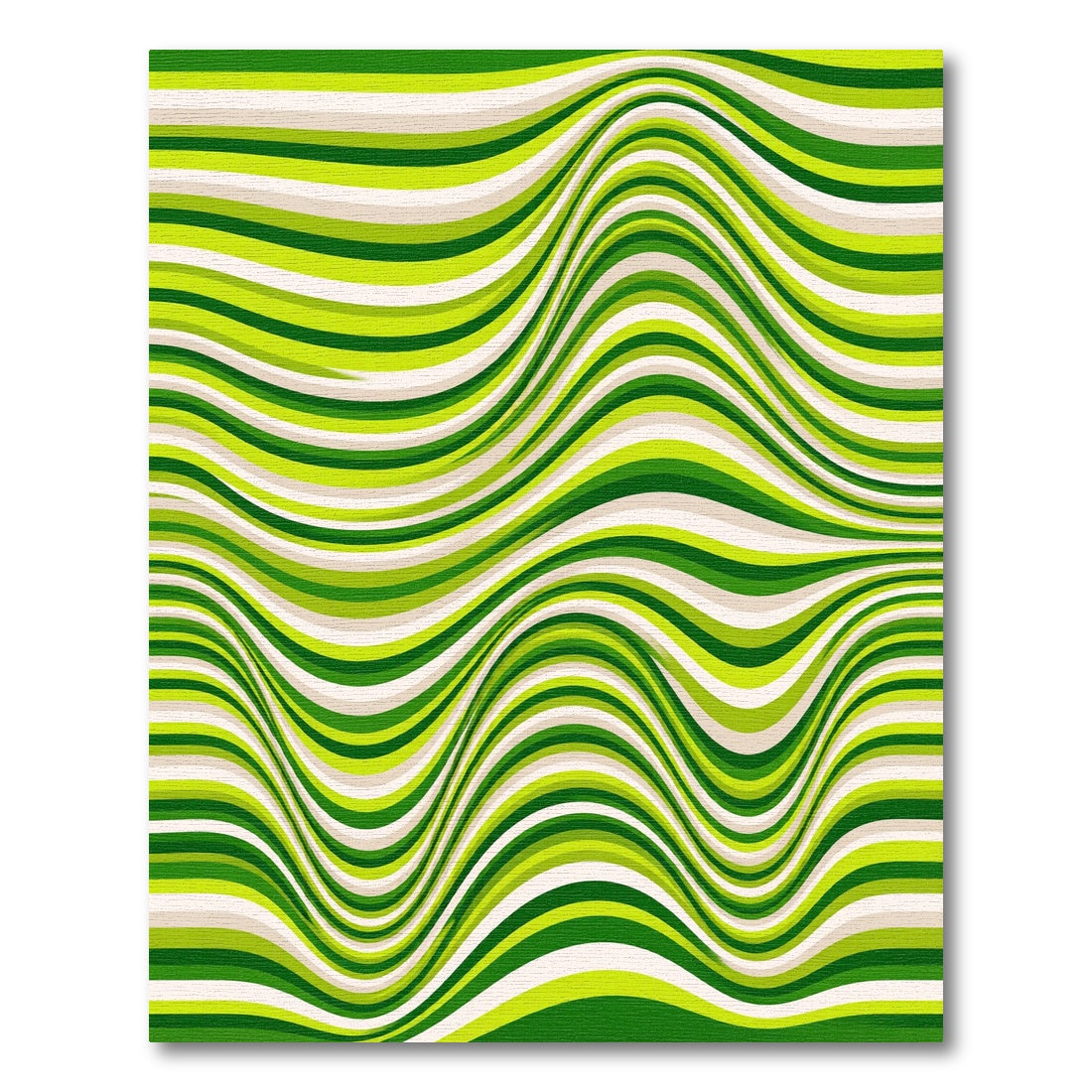 Vibrant Lime Green Wavy Stripe Rug