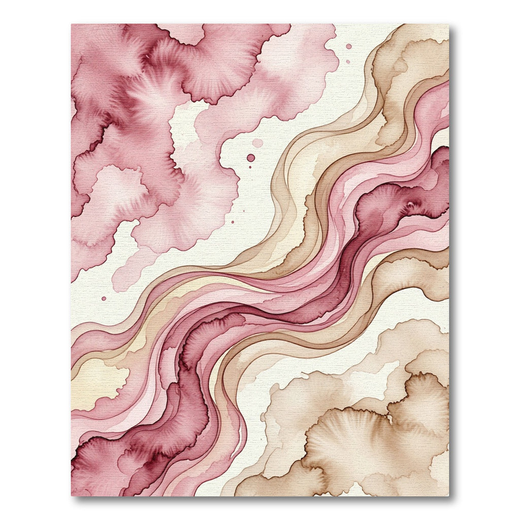 Rose And Amber Swirl Watercolor Rug