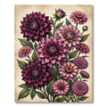 Burgundy Pink Dahlia Flower Bouquet Rug