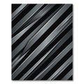 Modern Metallic Silver Slanted Blade Lines Rug