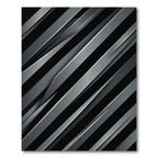Modern Metallic Silver Slanted Blade Lines Rug