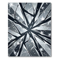 Monochromatic Shard Geometric Abstract Shattered Glass Rug