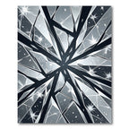Monochromatic Shard Geometric Abstract Shattered Glass Rug
