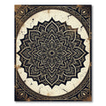 Ornate Black and Gold Sacred Mandala Rug