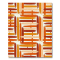 Abstract Ochre and Terracotta Woven Lattice Rug