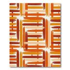 Abstract Ochre and Terracotta Woven Lattice Rug