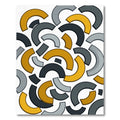 Abstract Arcs Ochre Gray Charcoal Rug