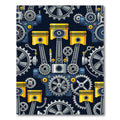 Mechanical Engine Piston Gear Industrial Art Rug