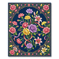 Vibrant Floral Navy Bouquet Tapestry Rug