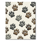 Earth Tone Wild Animal Paw Print Rug