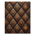 Golden Geometric Tribal Earth Tone Diamond Rug