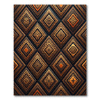 Golden Geometric Tribal Earth Tone Diamond Rug