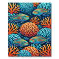 Vibrant Coral Reef Sea Fish Illustration Rug