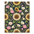 Sunflower and Morning Glory Trellis Rug